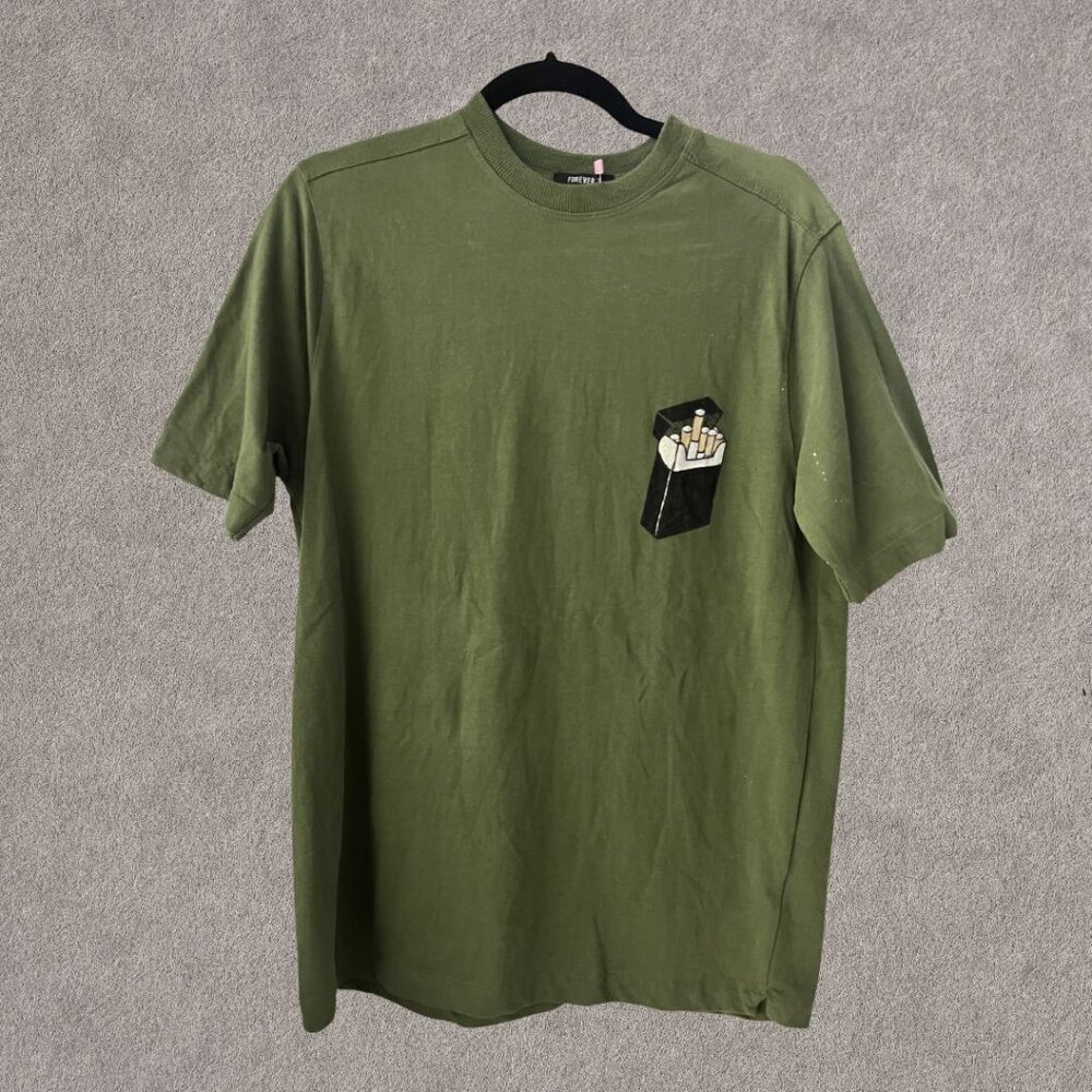 Green Forever 21 DIY Cigarette T-shirt Size S